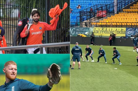 英格蘭隊在印度的訓練場景：捕手大廚亦挑戰接球